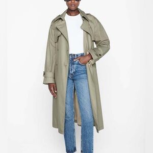 Anine Bing Finley Trench Green Khaki Size Small